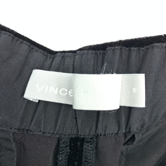 Vince Pants Women's Size Medium High Waist Pull On Velvet Silk Black - Picture 5 of 6
